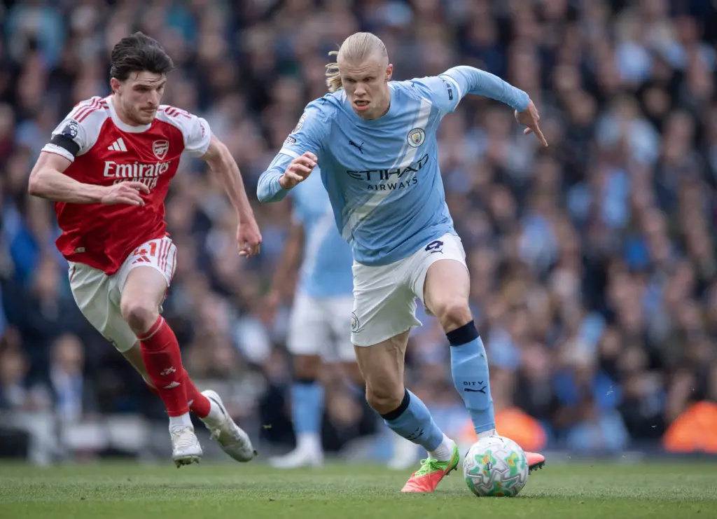 Modern Football - Erling Haaland of Man City and Declan Rice of Arsenal