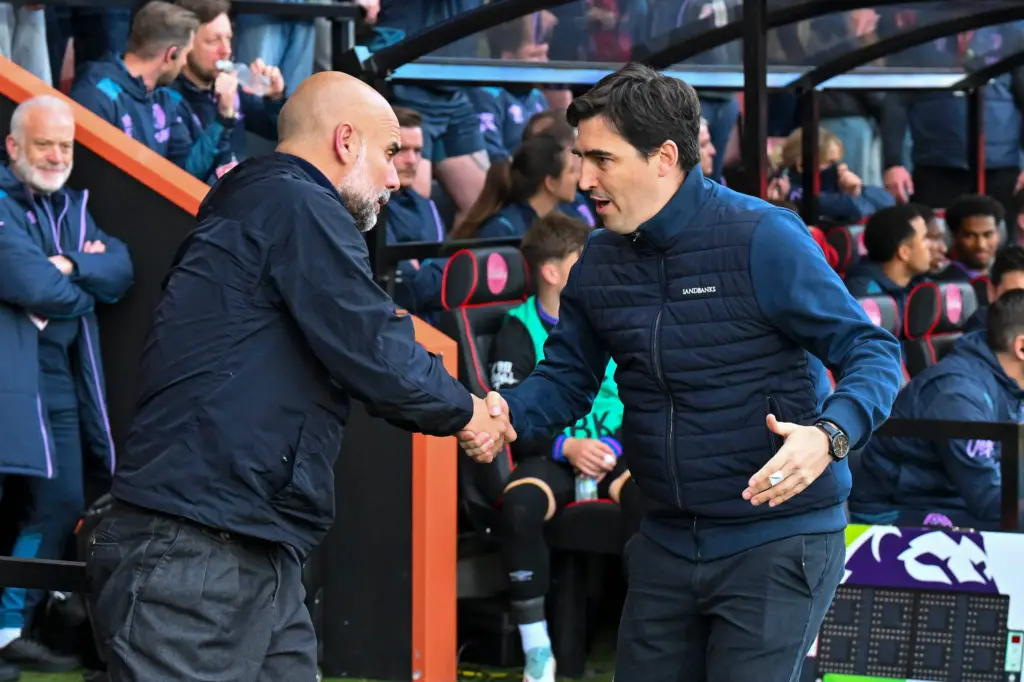 Premier League Manager of the Season contendors Andoni Iraola and Pep Guardiola